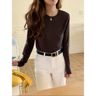 3th Morning 早春新款 天丝羊毛混纺万搭款T恤打底衫ZY3912