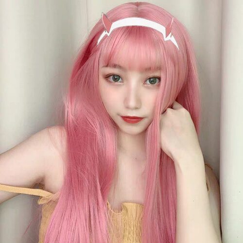 江西cosplay假发女DARLING  02国家队鹤望兰长直发头套