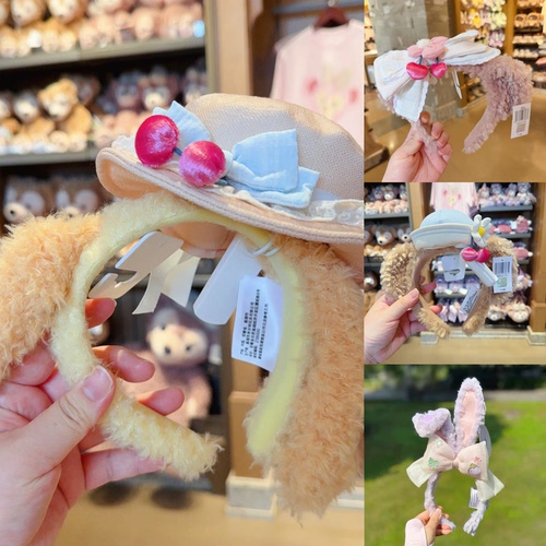 出租上海迪士尼正品樱桃烘焙坊系列达菲雪莉玫饼饼发箍发饰拍照