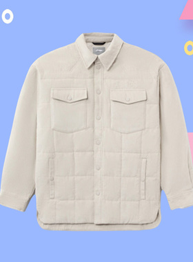 李宁正品新款运动时尚男子灯芯绒翻领纯色夹克短款棉服AFMR491