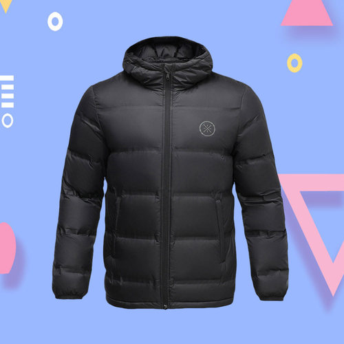 李宁正品冬季新款羽绒服韦德轻薄男子时尚短款连帽外套AYMQ043