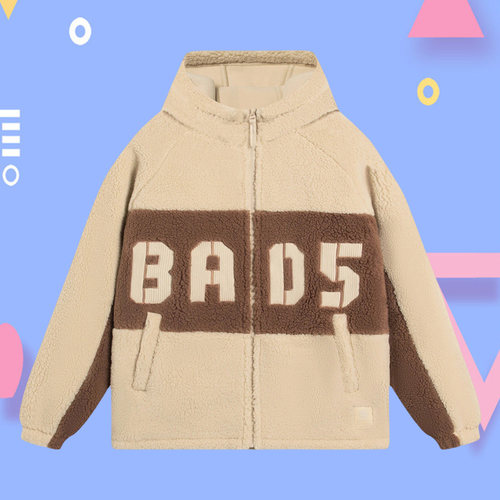 李宁正品新款男子BADFIVE运动休闲时尚连帽保暖羊羔绒外套AFDSA69