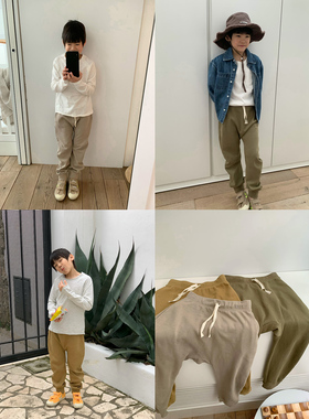 jooca 北欧春夏定制色 超高支超细腻童装儿童男童修身运动卫裤