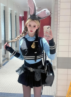 「JK兔子警官」朱迪cos服装judy衣大成人男女款制服百褶裙万圣节