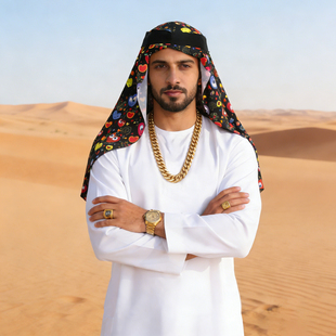 中东土豪服装！四方来财cos迪拜阿拉伯石油大亨年会演出衣饰搞笑