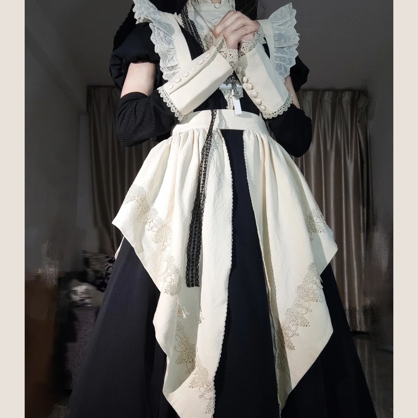 祈愿修女服~修道院女仆cos万圣节服装成人女穿搭衣服饰lolita裙子