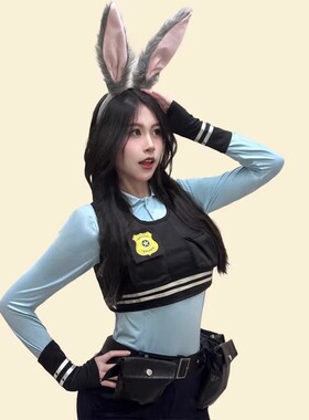 辣妹！朱迪cos服装「兔子警官」衣服judy大成人男女款漫展万圣节