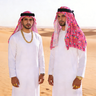 中东土豪服装」迪拜首富阿拉伯皇室cos有钱人衣服饰夸张搞笑金链