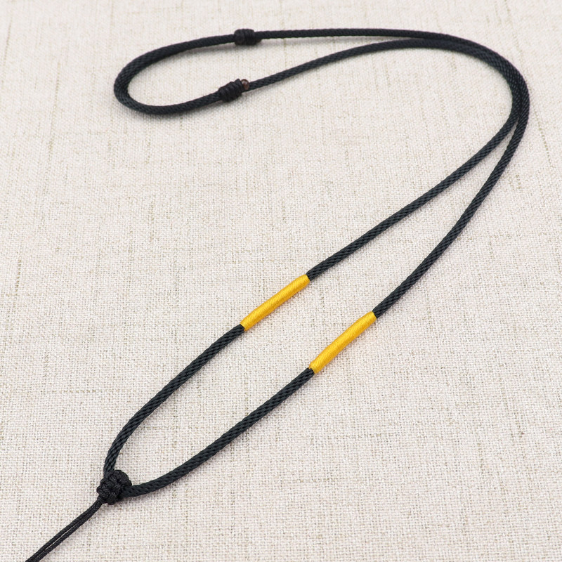 黄金蜜蜡吊坠绳子可调节编织绳