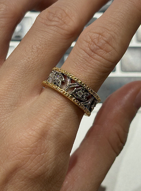 意大利鸢尾花银色戒指