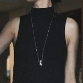 耳边铛228韩国博主gyoere同款 花瓶长项链小众设计感颈链双层项链