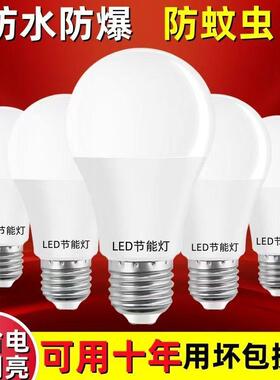 LED灯泡节能灯E27螺口超亮球泡灯5W10W20W小灯泡家用照明白光省电