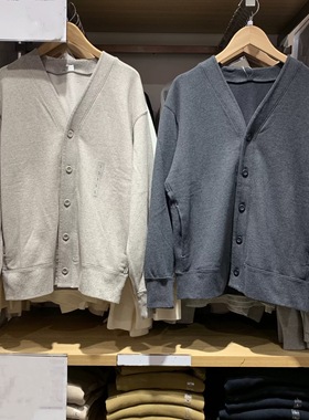 日单 男女同款  秋款休闲宽松开衫夹克长袖V领卫衣外套上衣483299