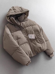 西班牙D~宽松百搭加厚防风立领连帽保暖长袖休闲棉服面包服外套女