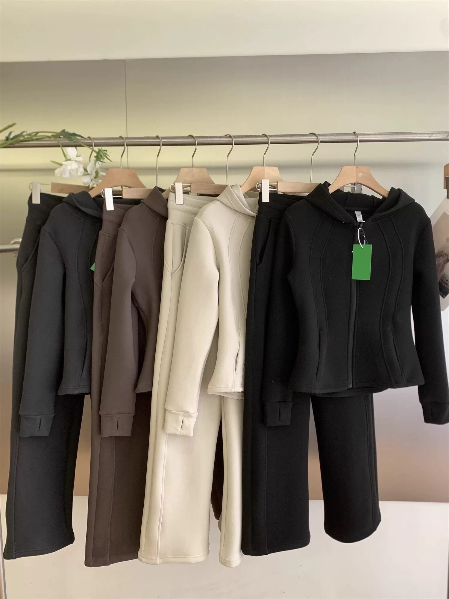 lu家同款2025秋冬新款连帽百搭卫衣套装女加厚休闲运动服两件套女