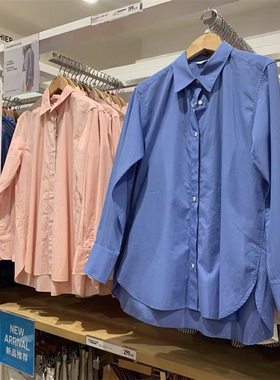基础款 2023秋季女装新款显瘦全棉衬衫(长袖 衬衣 薄外套) 461146