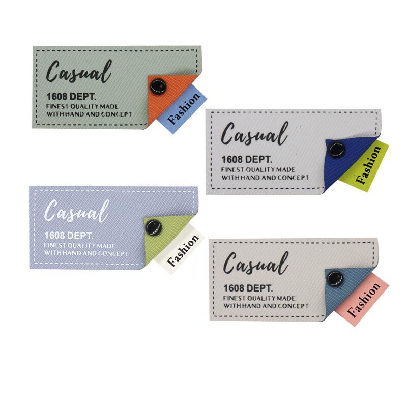 潮牌笑脸皮标灰色潮牌装饰标工厂服装辅料衣服破洞皮革补丁缝制款