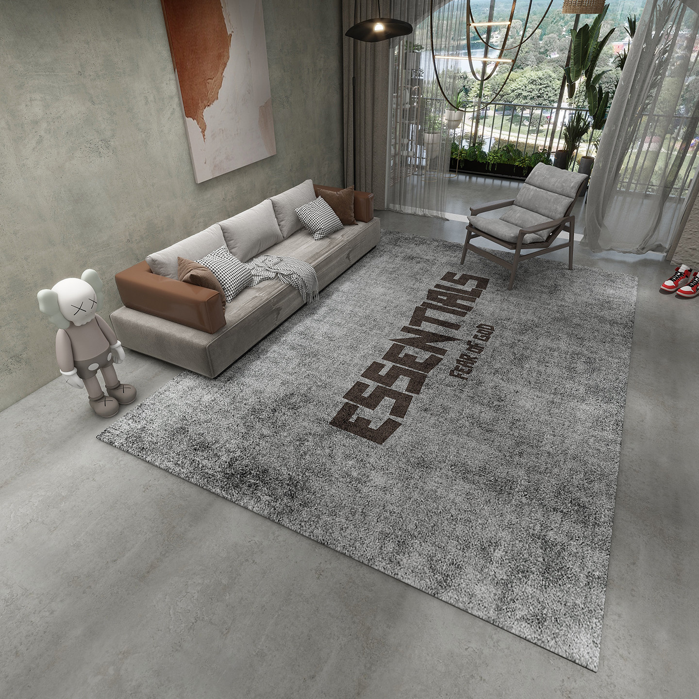 潮流个性耐脏复古地毯客厅沙发茶几毯男生电竞房房间卧室床边地垫