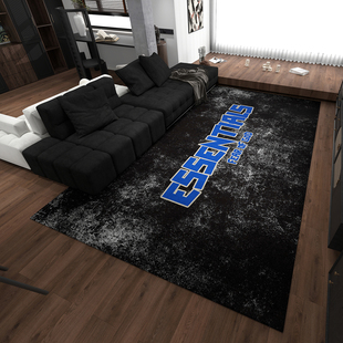 个性 ESSENTIALS客厅地毯卧室床边地垫 潮流复古做旧耐脏黑蓝色FOG