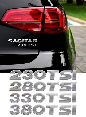 大众金属230 280 330 TSI VR6车贴排量标新速腾帕萨特凌度车尾标