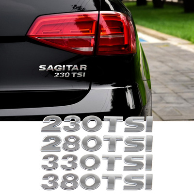 大众金属230 280 330 TSI VR6车贴排量标新速腾帕萨特凌度车尾标