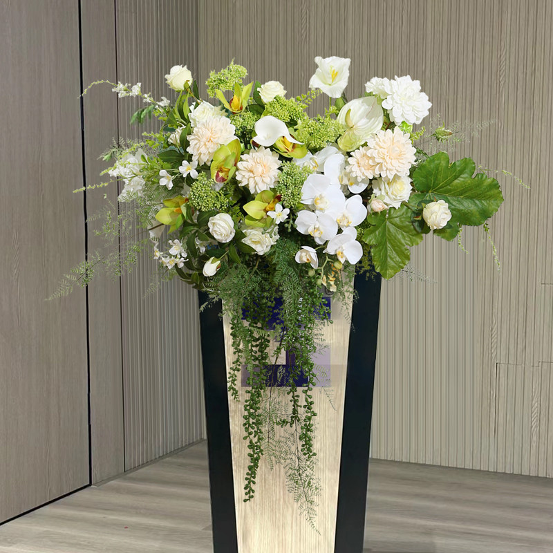 演讲台彷真花清新桌面花艺挂饰讲台会议桌装饰遮挡道具彷真插花