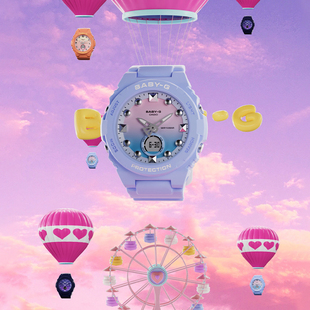 卡西欧2025新款女表BABYG梦幻彩盘小朋友儿童运动防水手表BGA-320