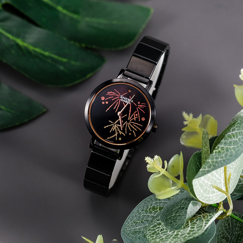 卡西欧女士手表sheen花火主题个性时尚潮流商务石英电子表SHEC130