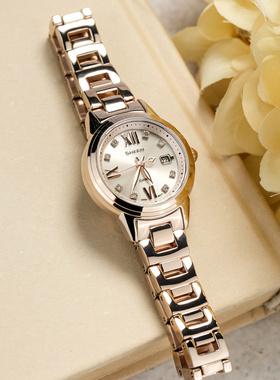 卡西欧女式手表礼物SHEEN太阳能女士商务时尚休闲防水石英SHE4522