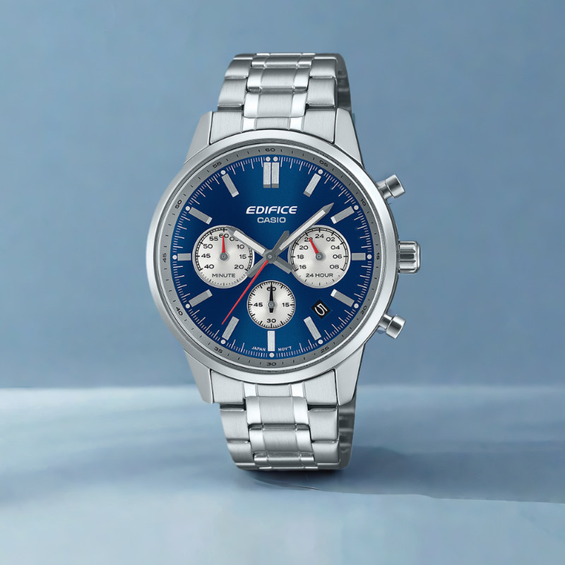 卡西欧男生手表EDIFICE新款休闲商务防水指针男士石英表EFR-575D