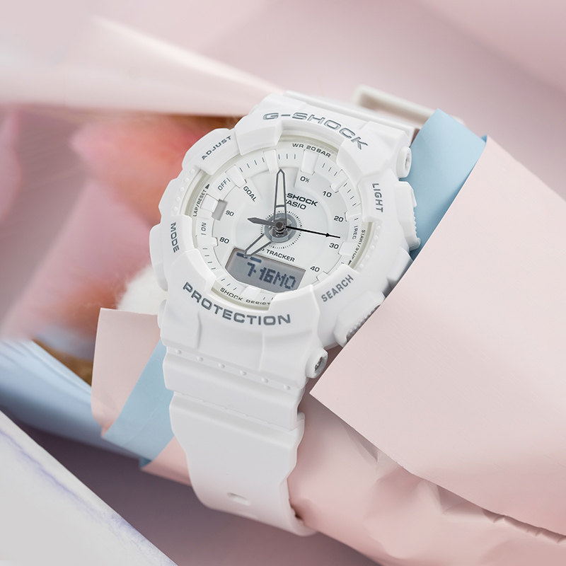 卡西欧手表女g-shock官方正品运动潮流防水学生计步女表GMA-S130