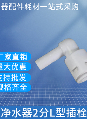 2分插栓 净水器纯水机L型插杆接头 两分硬插 直角转快接水管弯头