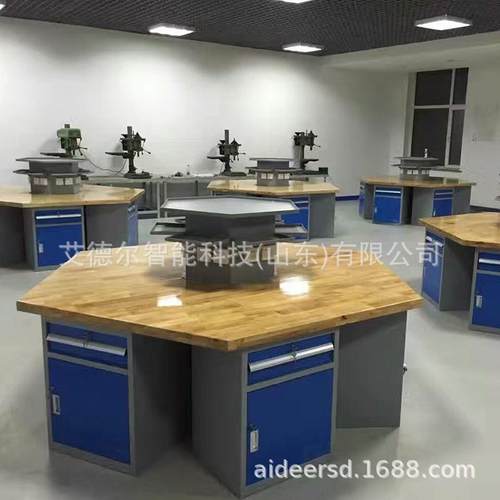 50厚榉木桌面六角实训桌 六工位钳工桌六角防静电工作桌