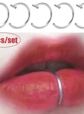 5pcs Lip Ring Fake Piercing Surgical Steel Ear Nose Clip Sep