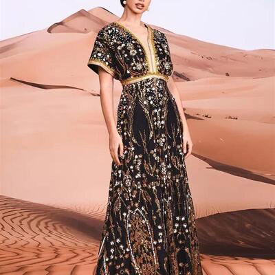 2025 Summer Dress V Neck Middle East Birthday Party Dress