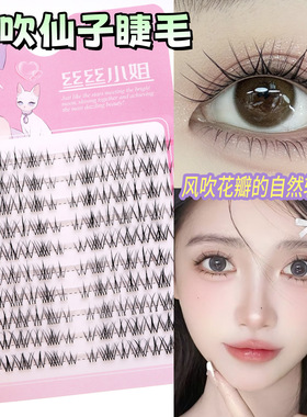 自然妈生款风吹仙子假睫毛透明梗分段设计适合新手淡颜神器韩系风