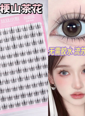 免胶无梗山茶花升级款萌宠甜妹免胶山茶花假睫毛自然仿真免胶水