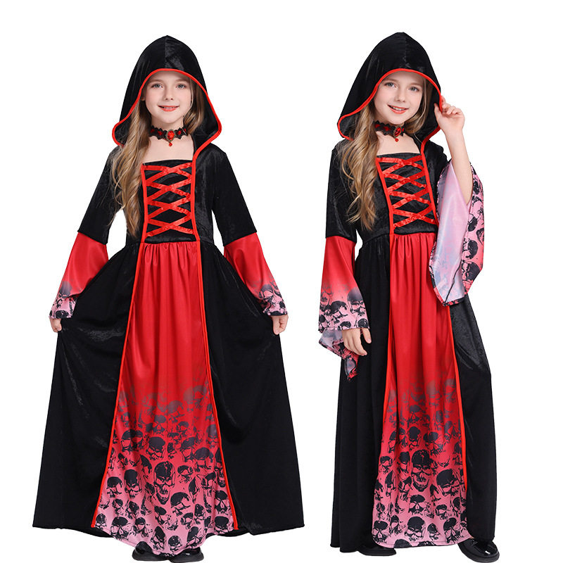 cosplay万圣节皇家吸血鬼服装  女孩角色女巫装扮派对演出服装