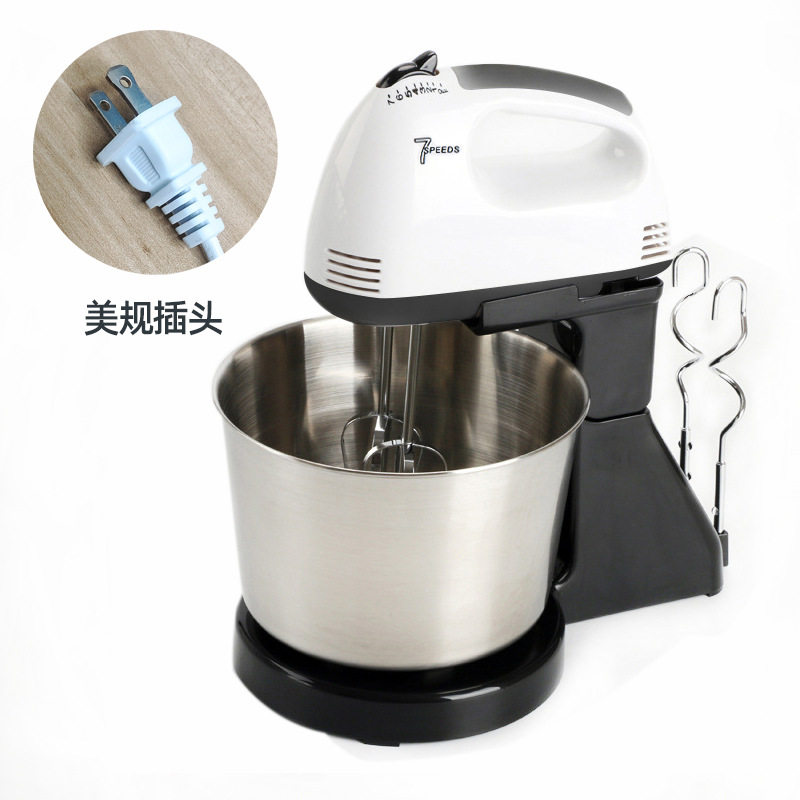 220V110V家用电动打蛋器带桶台式烘培搅拌打奶油蛋清和面欧美英规