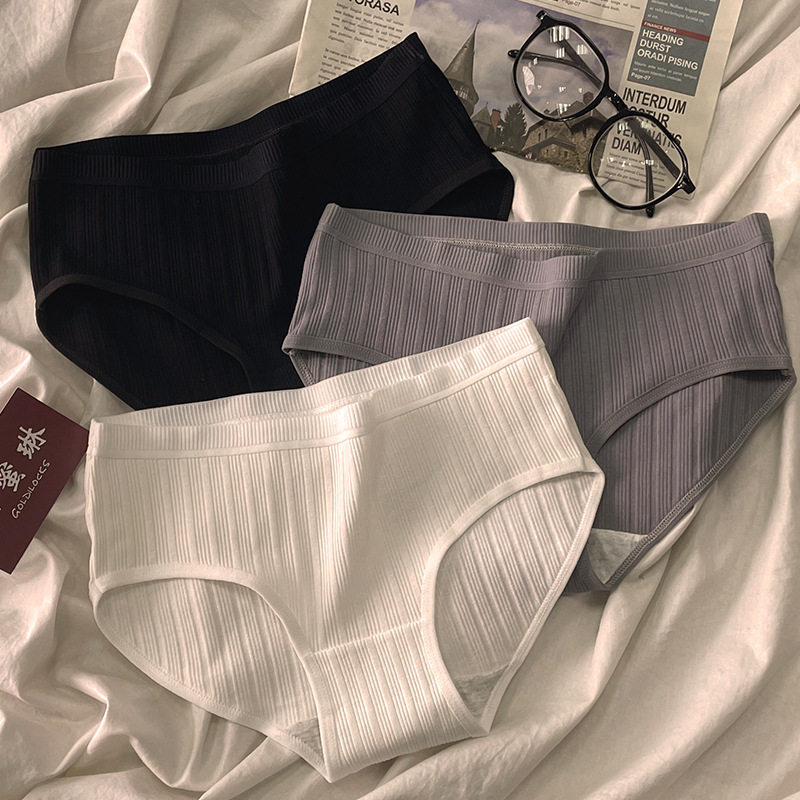简约黑白灰女士纯棉内裤学生日系中腰透气三角裤头,女装/女士精品,大码裤装,淘宝优惠券,粉丝福利购,淘宝优惠卷