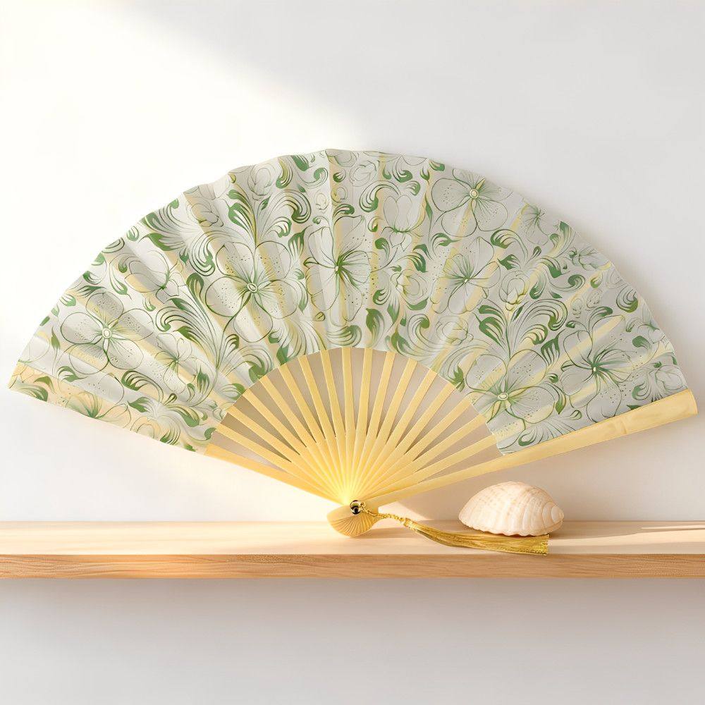 折扇古风舞蹈扇7寸塑料扇骨中国风古典舞开合顺滑6色小碎花扇子