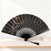 便携式 古风扇子鎏金折扇新中式 汉服中性风折扇夏季 随身折扇舞蹈扇