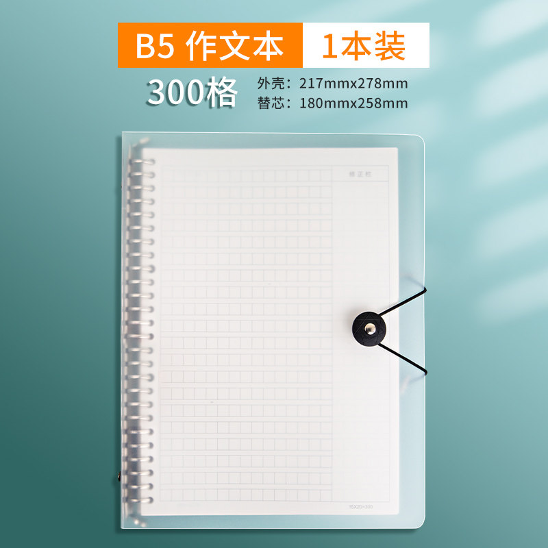 A4 루스리프 구성 텍스트[댓글 열 포함] 300 그리드 400 그리드 교체 코어 B5 루스리프 용지 제거 가능 비고란[제목 포함]