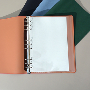 软皮九孔活页本外壳 皮面b5-9孔商务笔记本绿色大红色