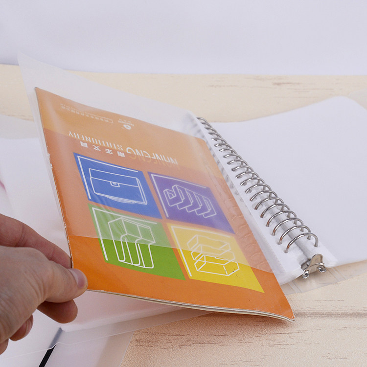 구멍이 있는 A4|B5|A5 루스리프 투명 투명 포켓 아카이브 정보 가방 사진 보관함 8인치 8인치 내부 페이지