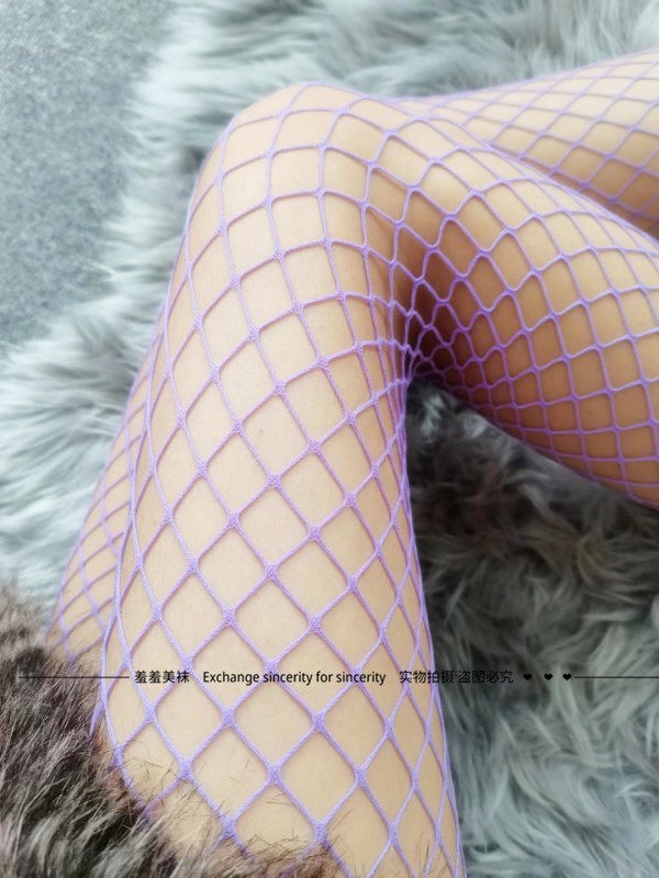 彩色渔网袜JK防勾丝紫罗兰丝袜性感连裤袜女式夏季过膝破洞糖果色