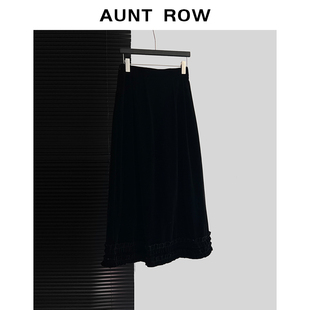 AuntRow25SS 冬末简讯 高克重韩国丝绒&荷叶边丝绒半身裙
