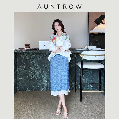 “麻韵风裁” 法国雨露麻×高支莱赛尔 温柔菱格提花松紧腰半裙