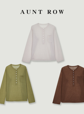 “静默冥想” 天然亚麻混纺 ROW风竹节棉麻宽松长袖T恤