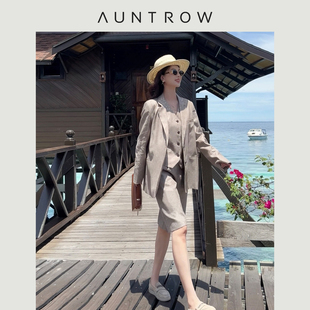 马甲裤 极简老钱低调西装 亚麻银丝混纺 子套装 清晨日耳曼